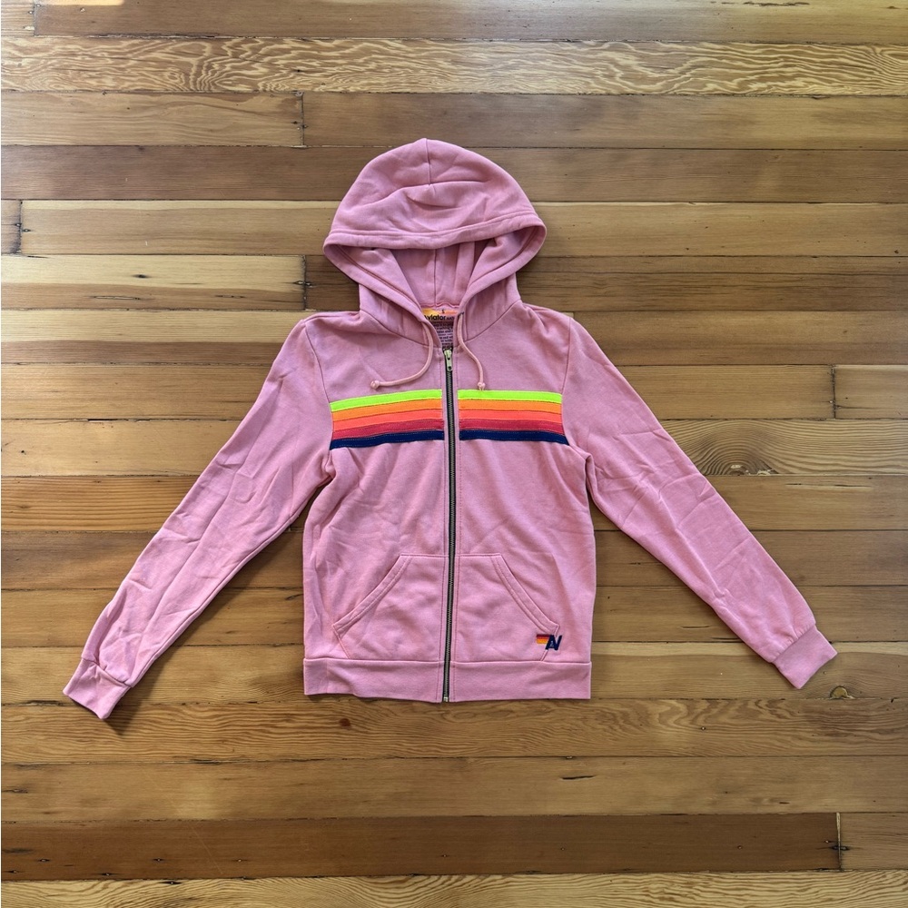 Aviator Nation Petal Pink 5 Stripe Hoodie